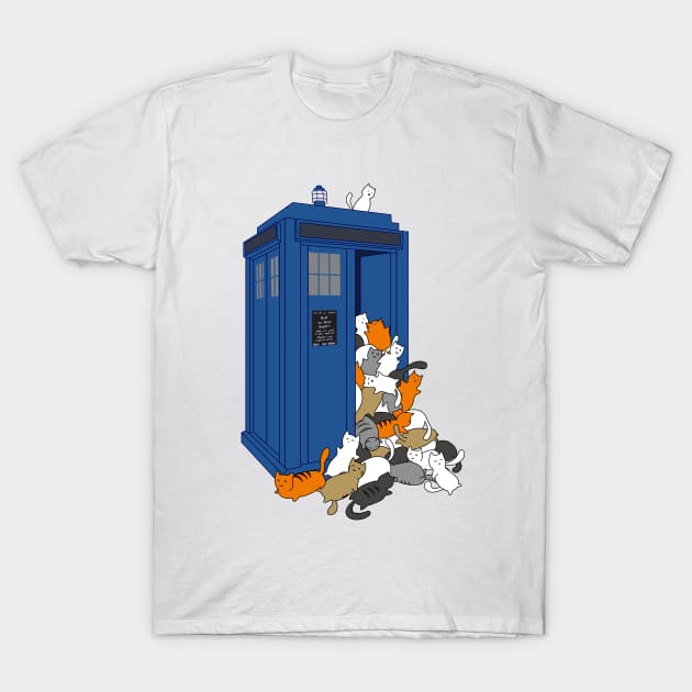 TARDIS and kittens T-Shirt by LeiaHeisenberg